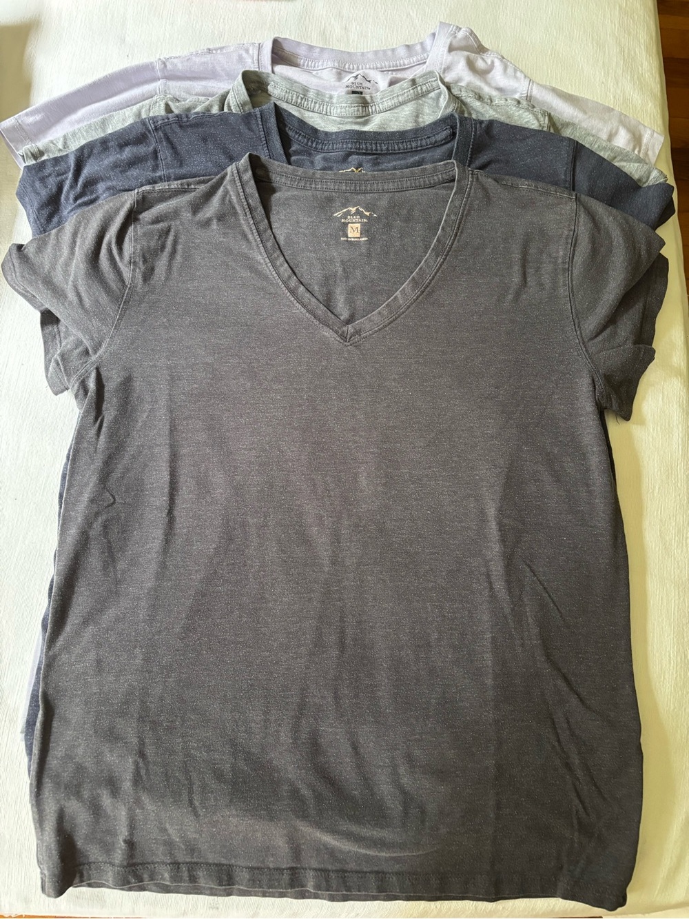 Blue Mountain Women’s V-Neck Short Sleeve Tees, (4-pack) - Picture 2 of 2